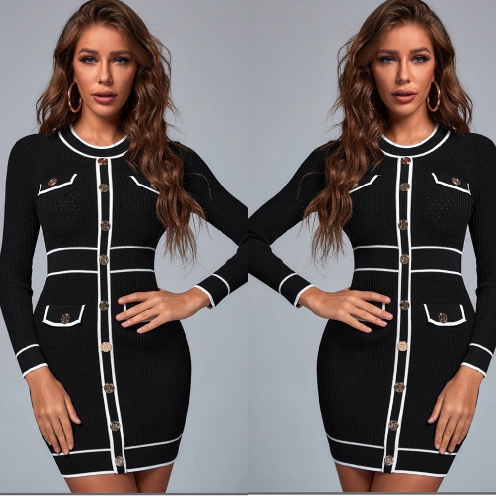 Bella: Ogaka Mini Knit Dress (Size Small)